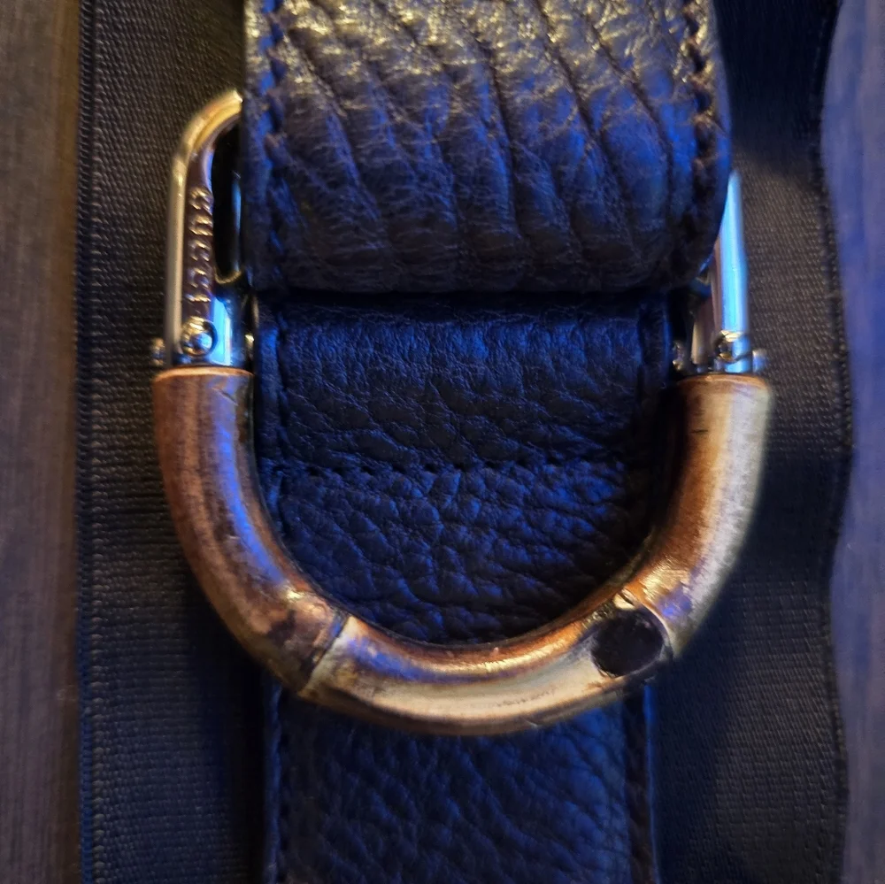 Gucci Tobacco brown bamboo calfskin and fabric belt